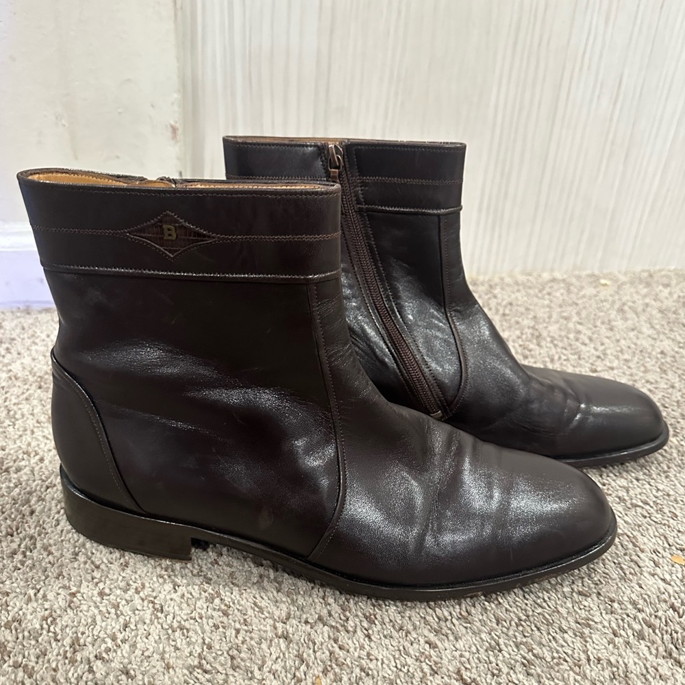 Bally Switzerland Parawet Leather Boots Mens US 11.5